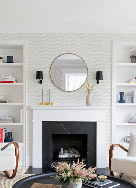 Eade’s Holmby Bone Brushstroke Zigzag Wallpaper by Scott Liv