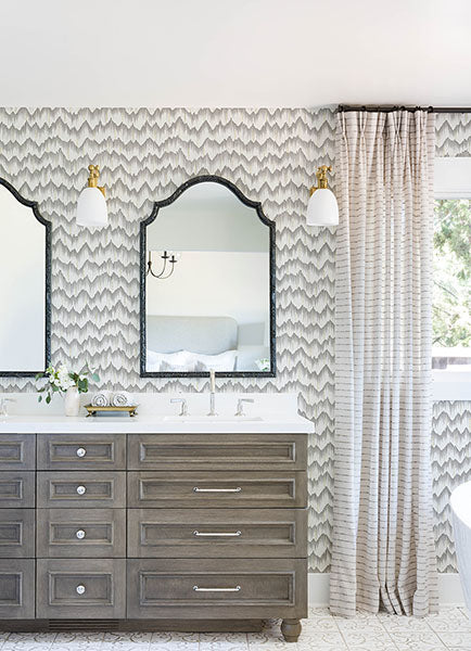 Eade’s Holmby Grey Brushstroke Zigzag Wallpaper by Scott Liv