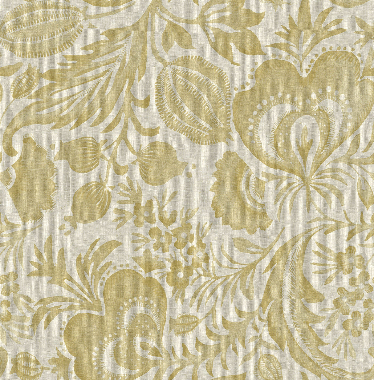 A-Street Prints 4034-26784 Culver Mustard Jacobean Wallpaper by Scott Living