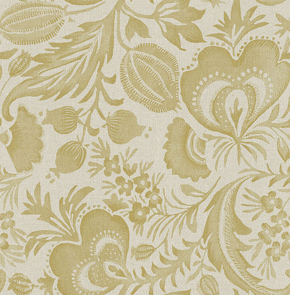 Eade’s Culver Mustard Jacobean Wallpaper by Scott Living Mus