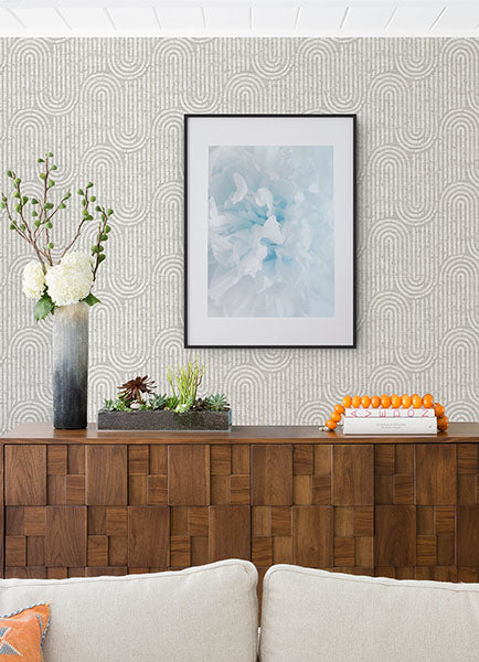 Eade’s Trippet Bone Zen Waves Wallpaper by Scott Living Bone