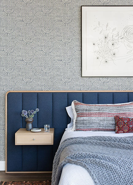 Eade’s Trippet Blue Zen Waves Wallpaper by Scott Living Blue