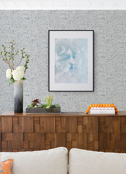 Eade’s Trippet Blue Zen Waves Wallpaper by Scott Living Blue