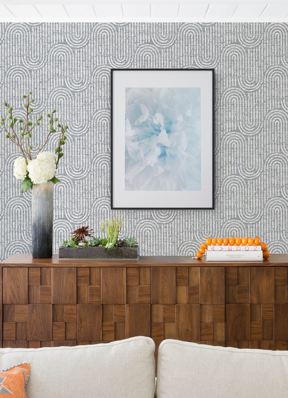 A-Street Prints 4034-26788 Trippet Blue Zen Waves Wallpaper by Scott Living