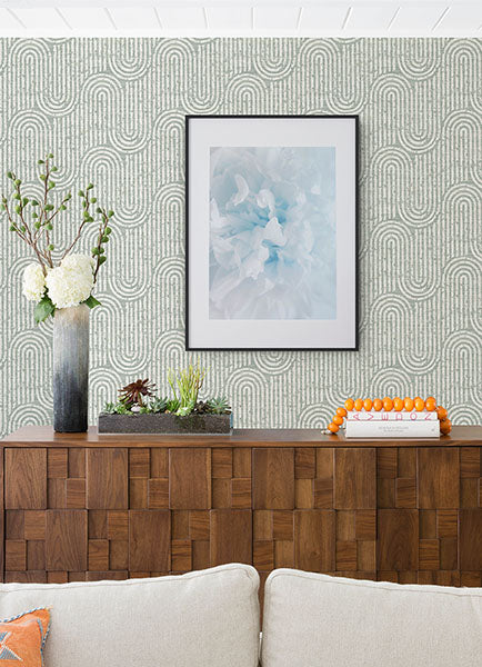 Eade’s Trippet Sage Zen Waves Wallpaper by Scott Living Sage