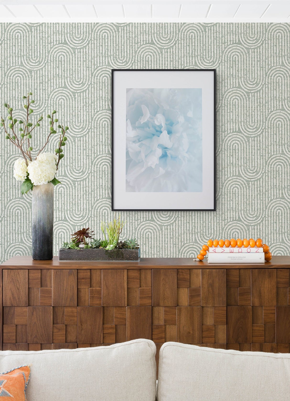 A-Street Prints 4034-26789 Trippet Sage Zen Waves Wallpaper by Scott Living