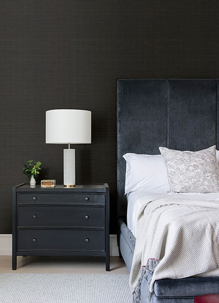 Eade’s Colcord Black Sisal Grasscloth Wallpaper by Scott Liv