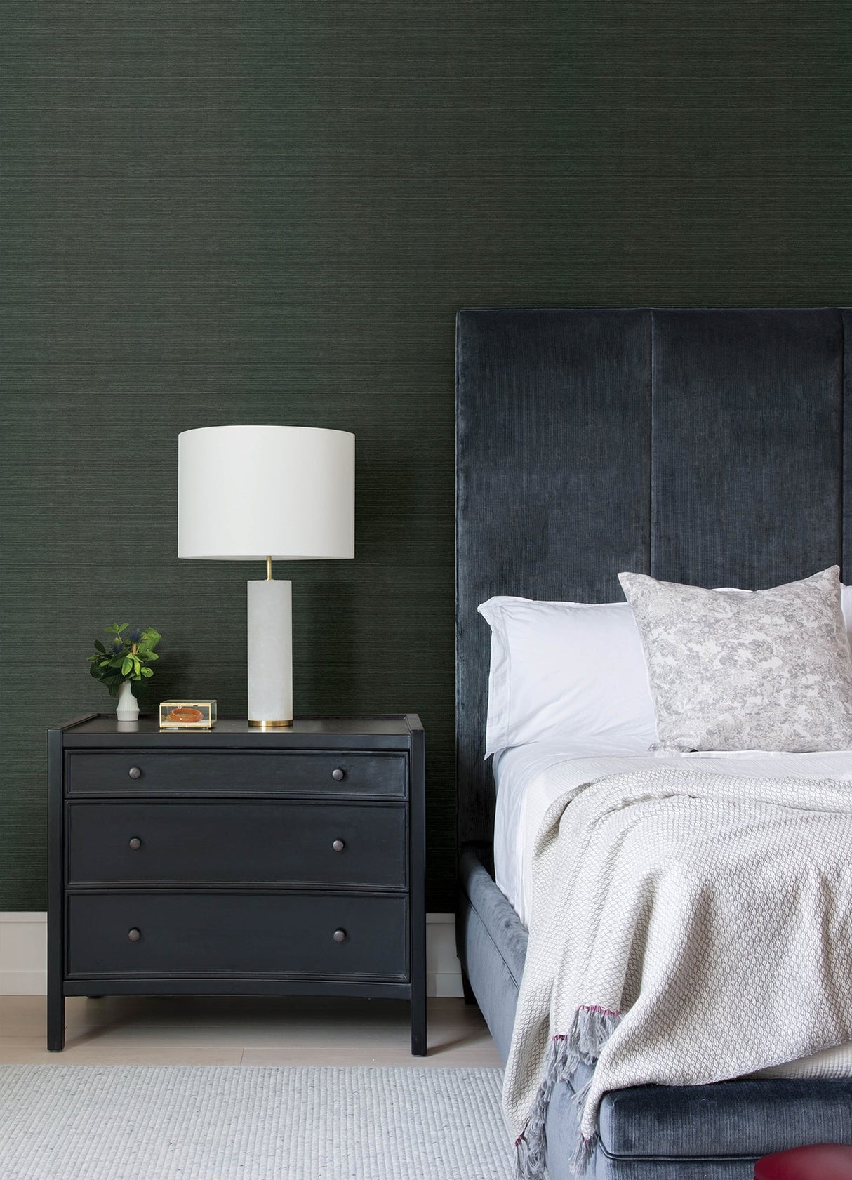 A-Street Prints 4034-72105 Colcord Dark Green Sisal Grasscloth Wallpaper by Scott Living