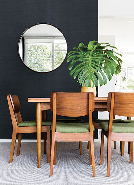 Eade’s Colcord Navy Sisal Grasscloth Wallpaper by Scott Livi