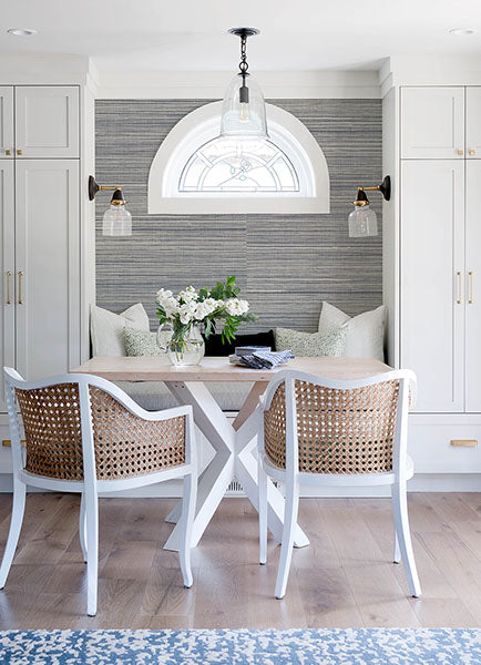 Eade’s Kenter Teal Sisal Grasscloth Wallpaper by Scott Livin