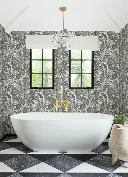 Eade’s Brentwood Black Palm Leaves Wallpaper by Scott Living