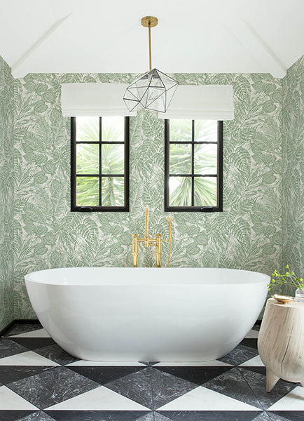 Eade’s Brentwood Green Palm Leaves Wallpaper by Scott Living