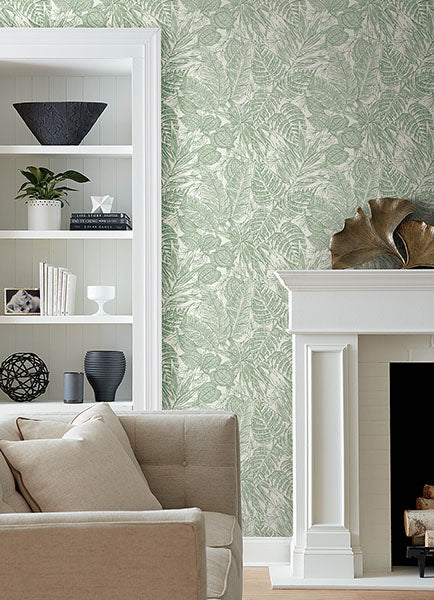 Eade’s Brentwood Green Palm Leaves Wallpaper by Scott Living