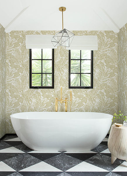 Eade’s Brentwood Yellow Palm Leaves Wallpaper by Scott Livin