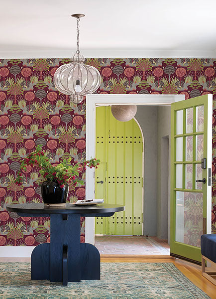 Eade’s Mandeville Raspberry Tropical Paradise Wallpaper by S
