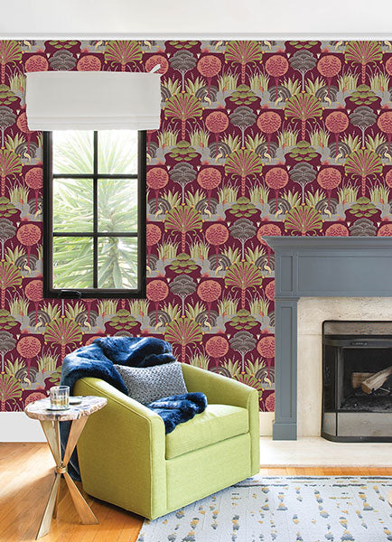 Eade’s Mandeville Raspberry Tropical Paradise Wallpaper by S