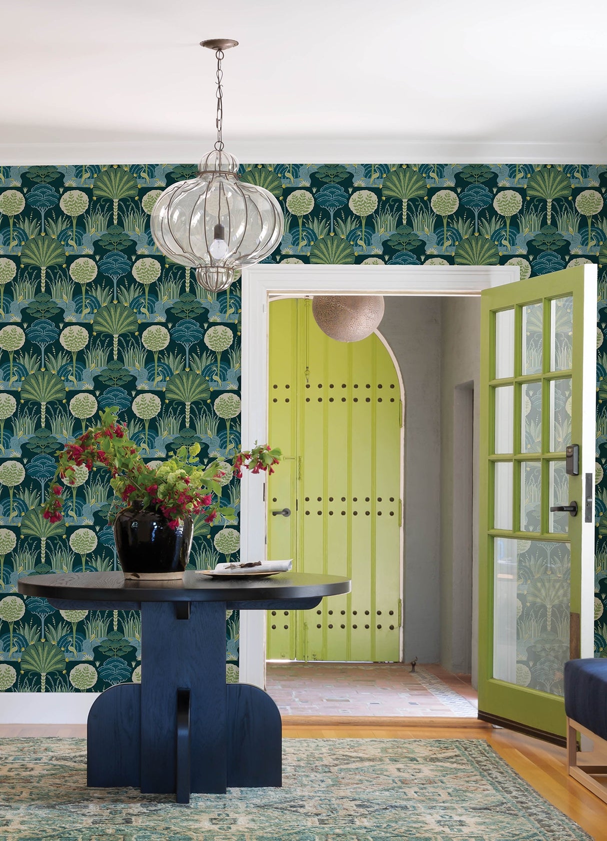 A-Street Prints 4034-72123 Mandeville Teal Tropical Paradise Wallpaper by Scott Living