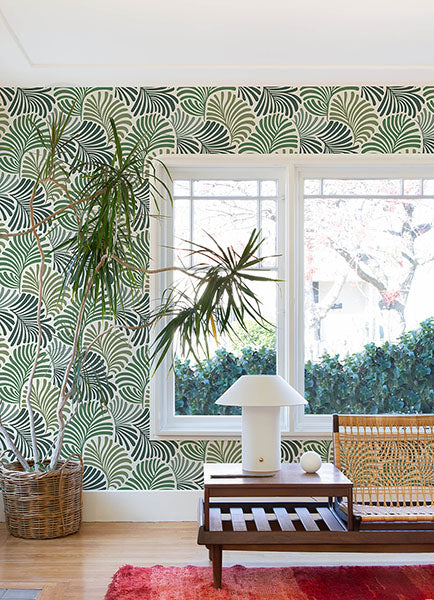 Eade’s Trousdale Green Fanning Flora Wallpaper by Scott Livi