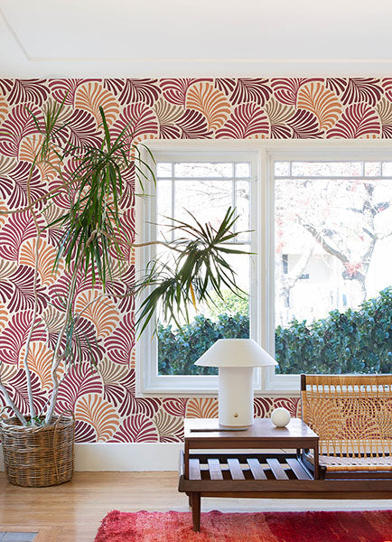 Eade’s Trousdale Raspberry Fanning Flora Wallpaper by Scott