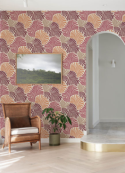 Eade’s Trousdale Raspberry Fanning Flora Wallpaper by Scott