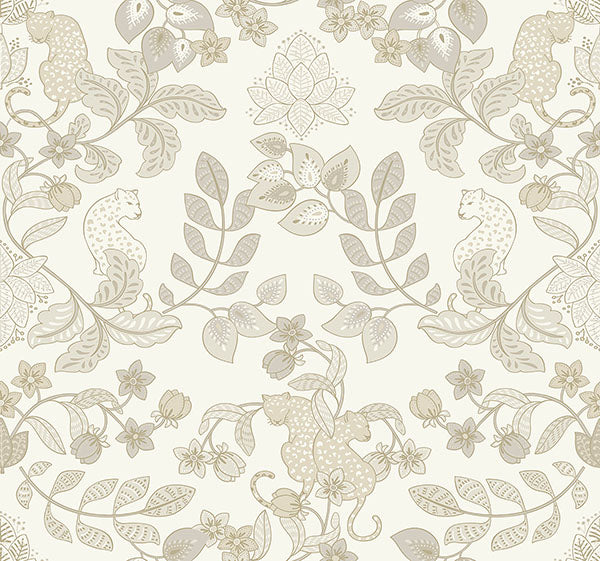 Eade’s Getty Cream Jungle Damask Wallpaper by Scott Living C