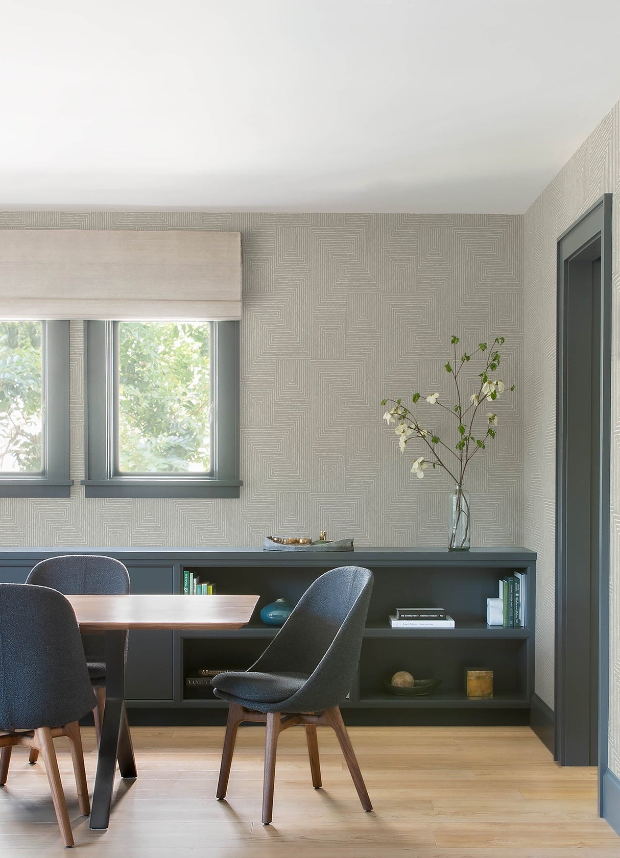 A-Street Prints 4034-72141 Mortenson Light Grey Geometric Wallpaper by Scott Living