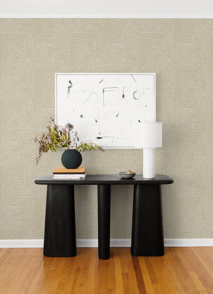 Eade’s Mortenson Gold Geometric Wallpaper by Scott Living Go
