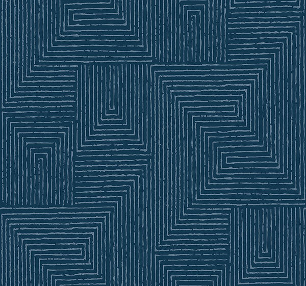 Eade’s Mortenson Navy Geometric Wallpaper by Scott Living Na