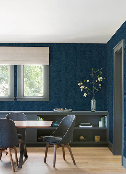 Eade’s Mortenson Navy Geometric Wallpaper by Scott Living Na