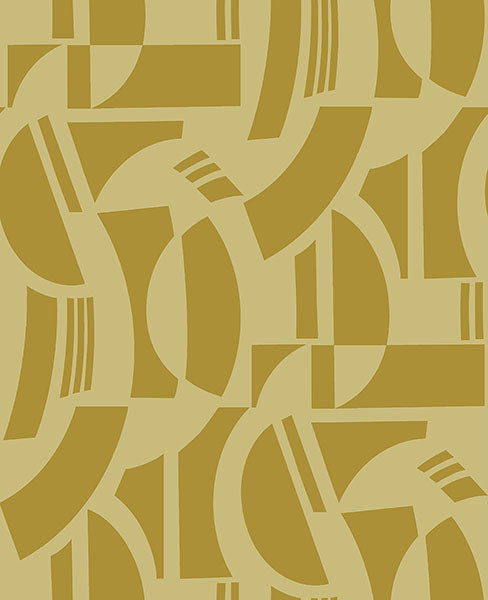 Eade’s Carter Gold Geometric Flock Wallpaper by Scott Living