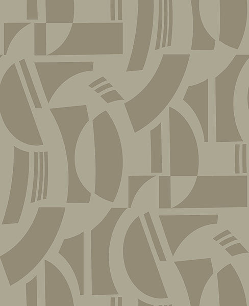 Eade’s Carter Light Brown Geometric Flock Wallpaper by Scott