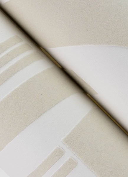 Eade’s Carter Cream Geometric Flock Wallpaper by Scott Livin