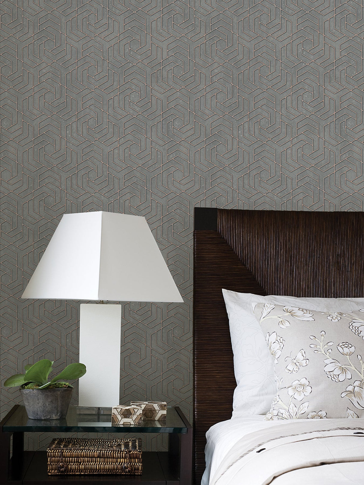 Advantage 4035-32609 Tama Charcoal Geometric Wallpaper