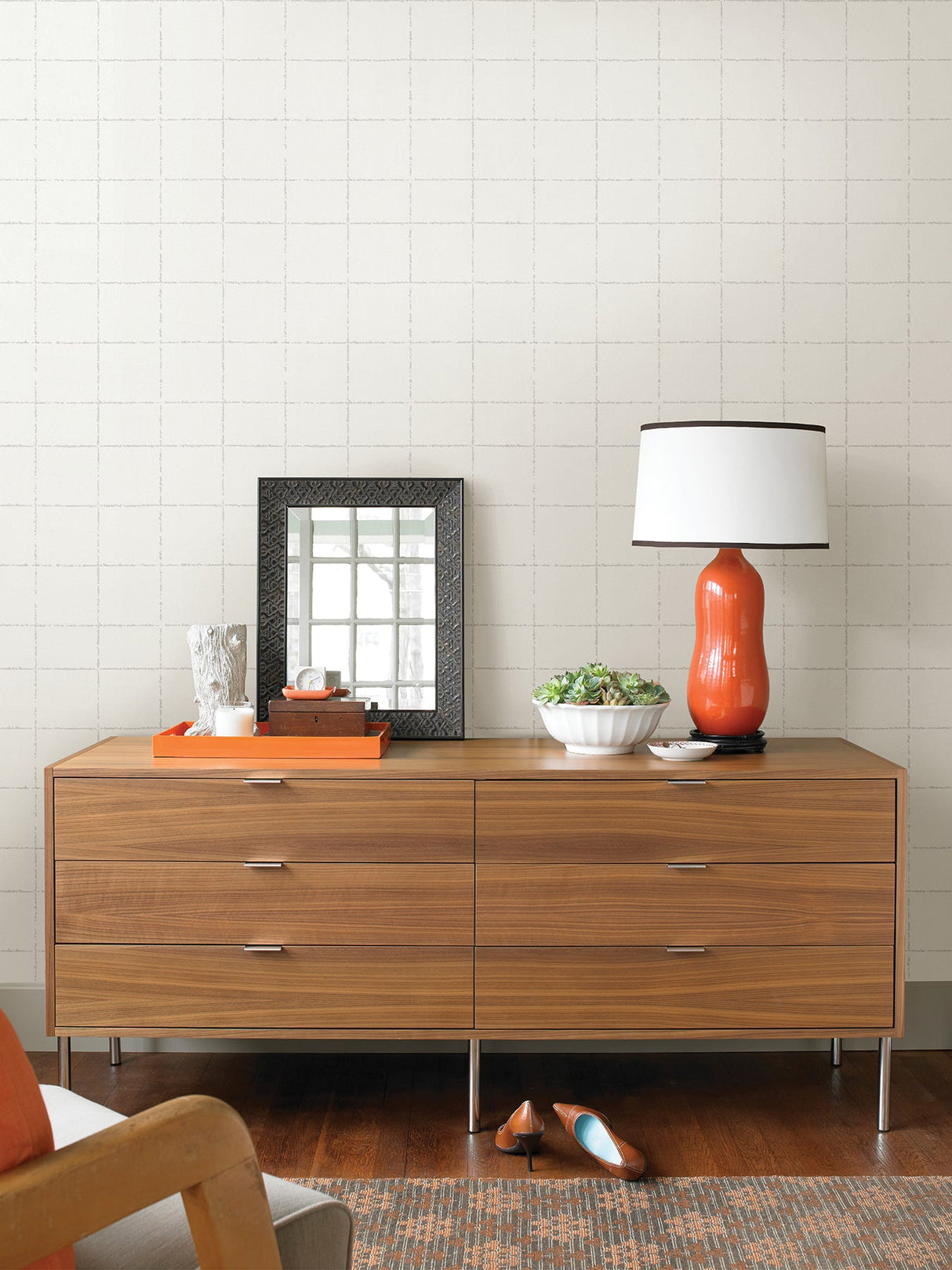 Advantage 4035-37551-5 Kishi White Tile Wallpaper