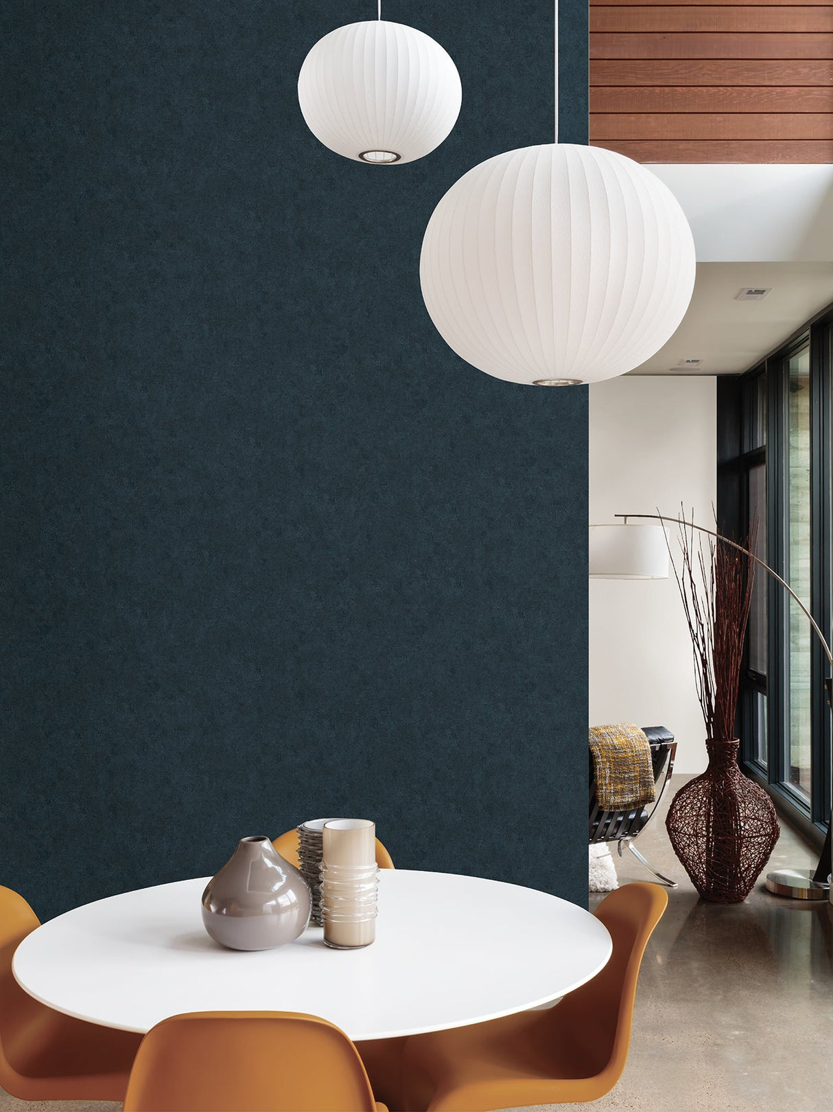 Advantage 4035-37656-2 Ryu Indigo Cement Texture Wallpaper