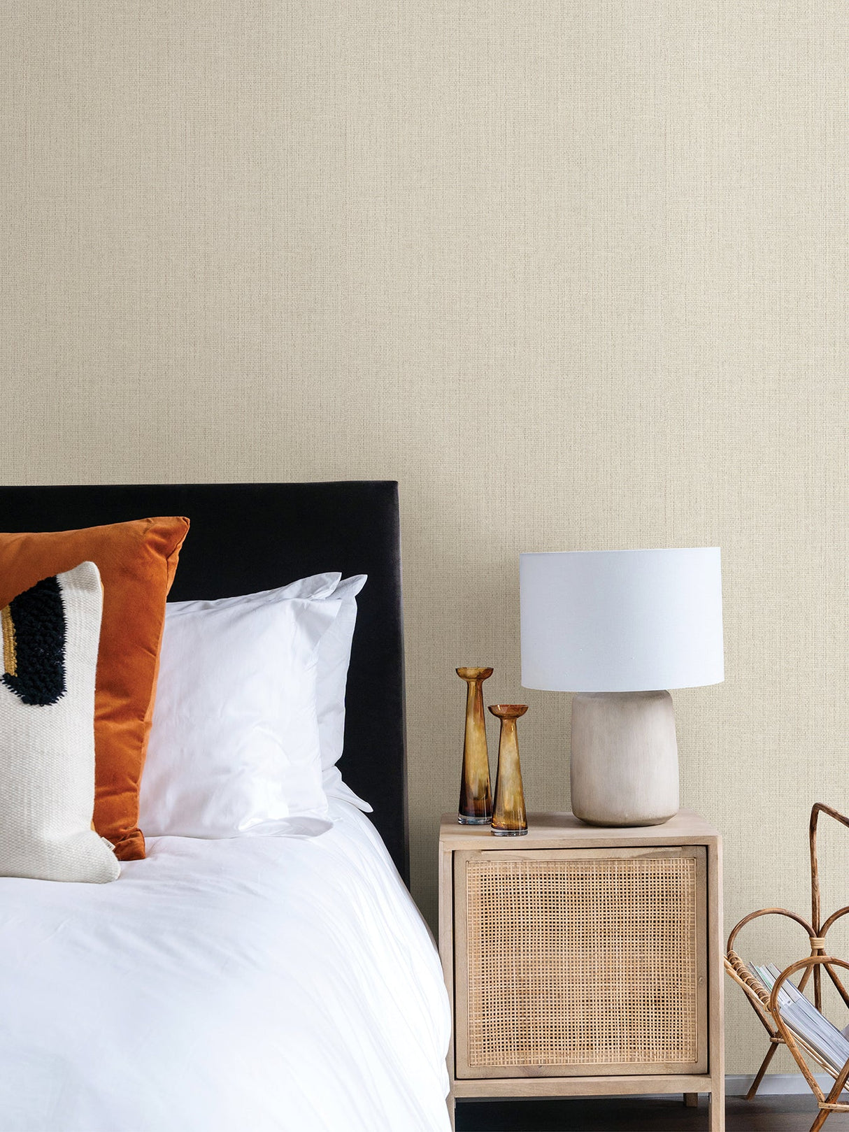 Advantage 4035-407921 Hoshi White Woven Wallpaper