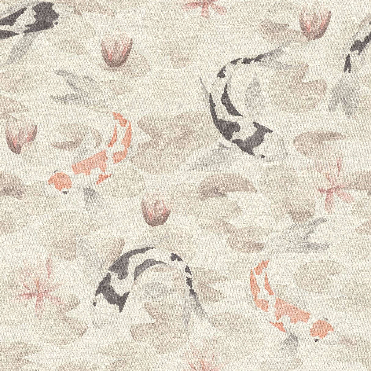 Advantage 4035-409420 Nobu Beige Koi Fish Wallpaper
