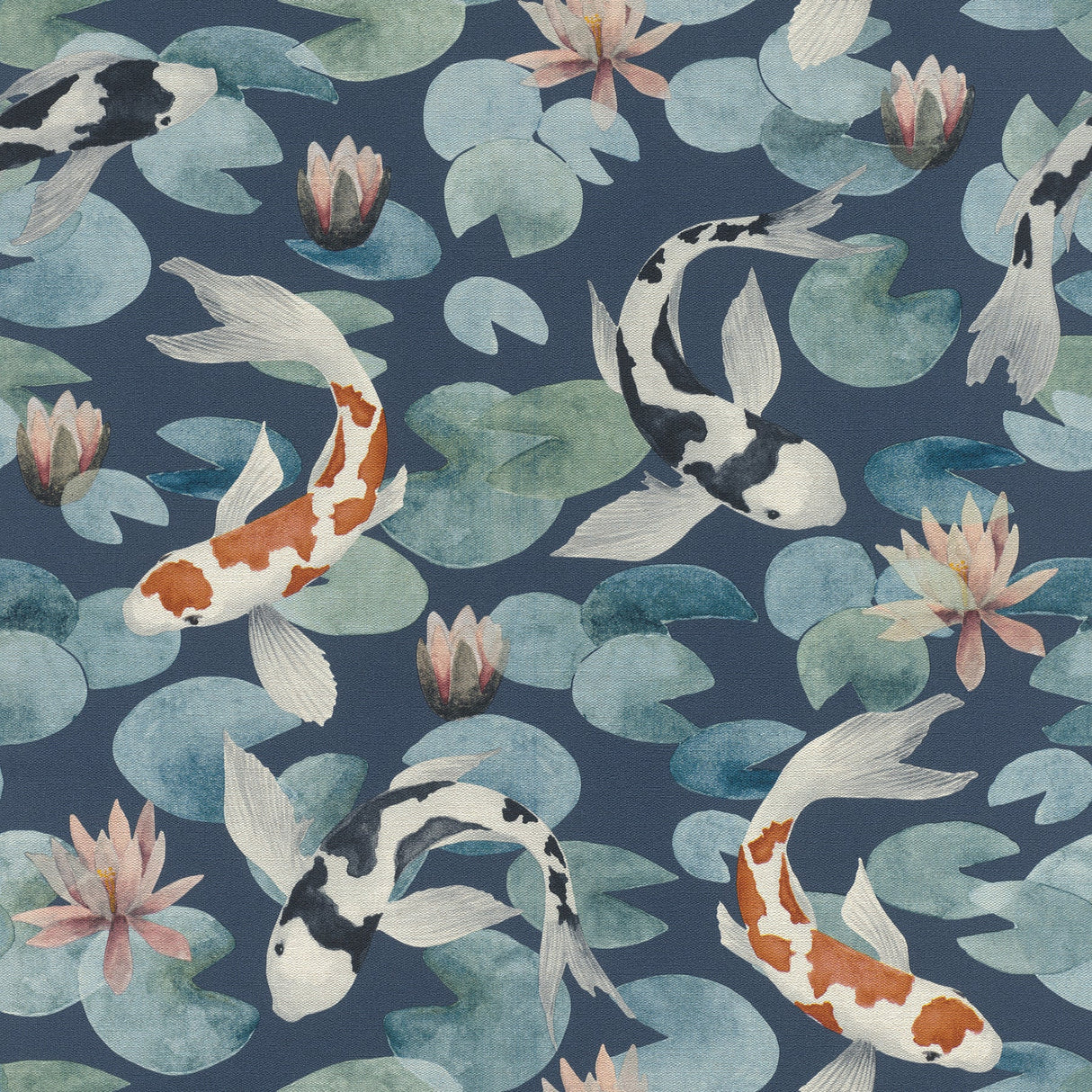 Advantage 4035-409444 Nobu Blue Koi Fish Wallpaper