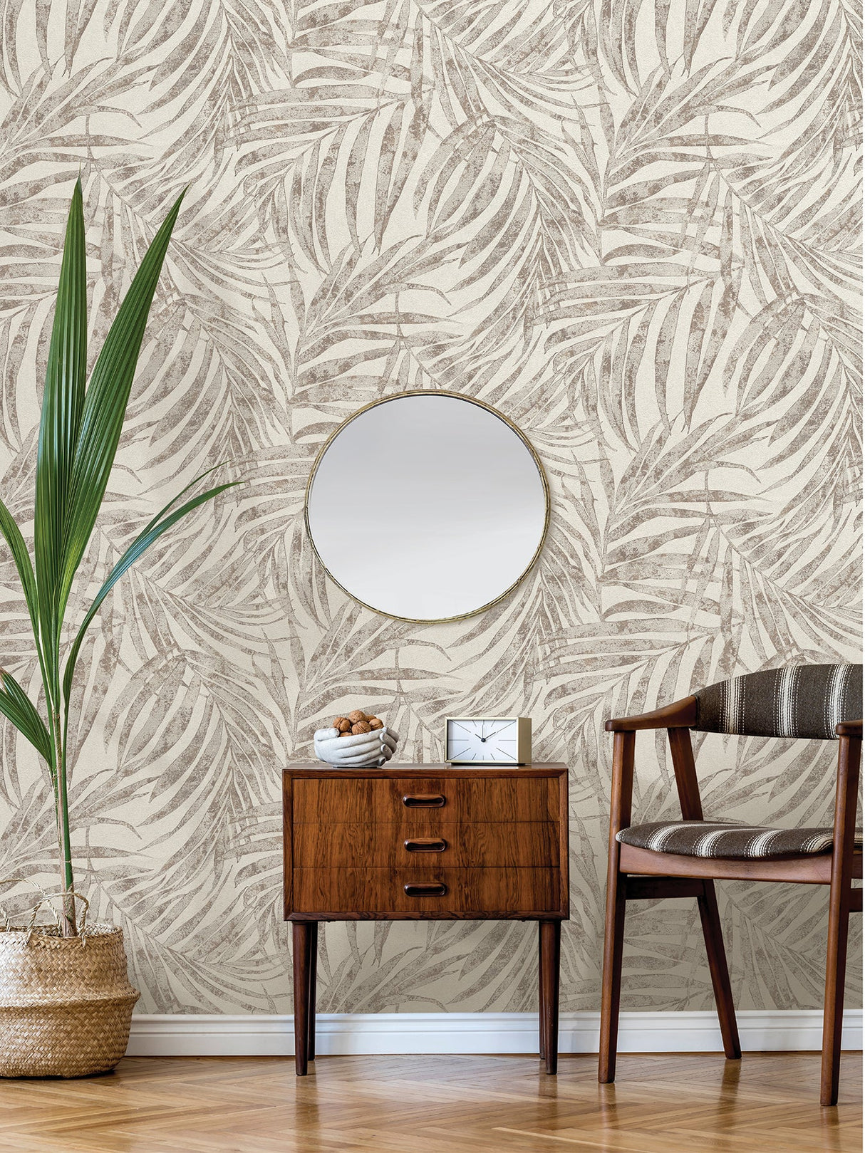 Advantage 4035-617412 Anzu Pewter Frond Wallpaper