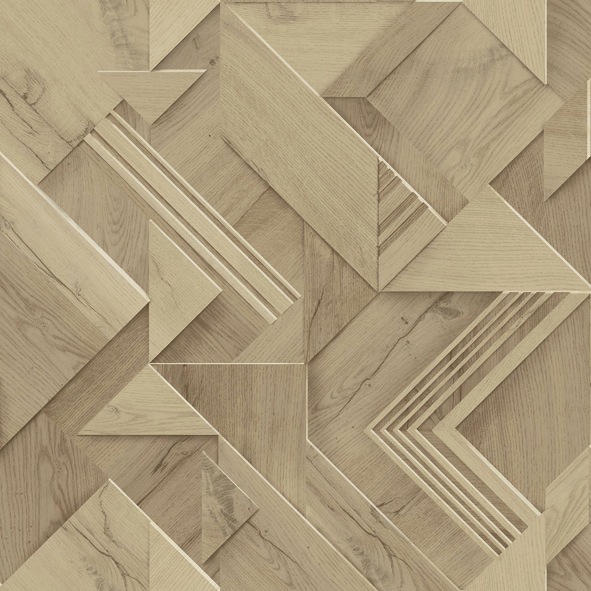 Advantage 4041-35308 Cassian Light Brown Wood Geometric Wallpaper