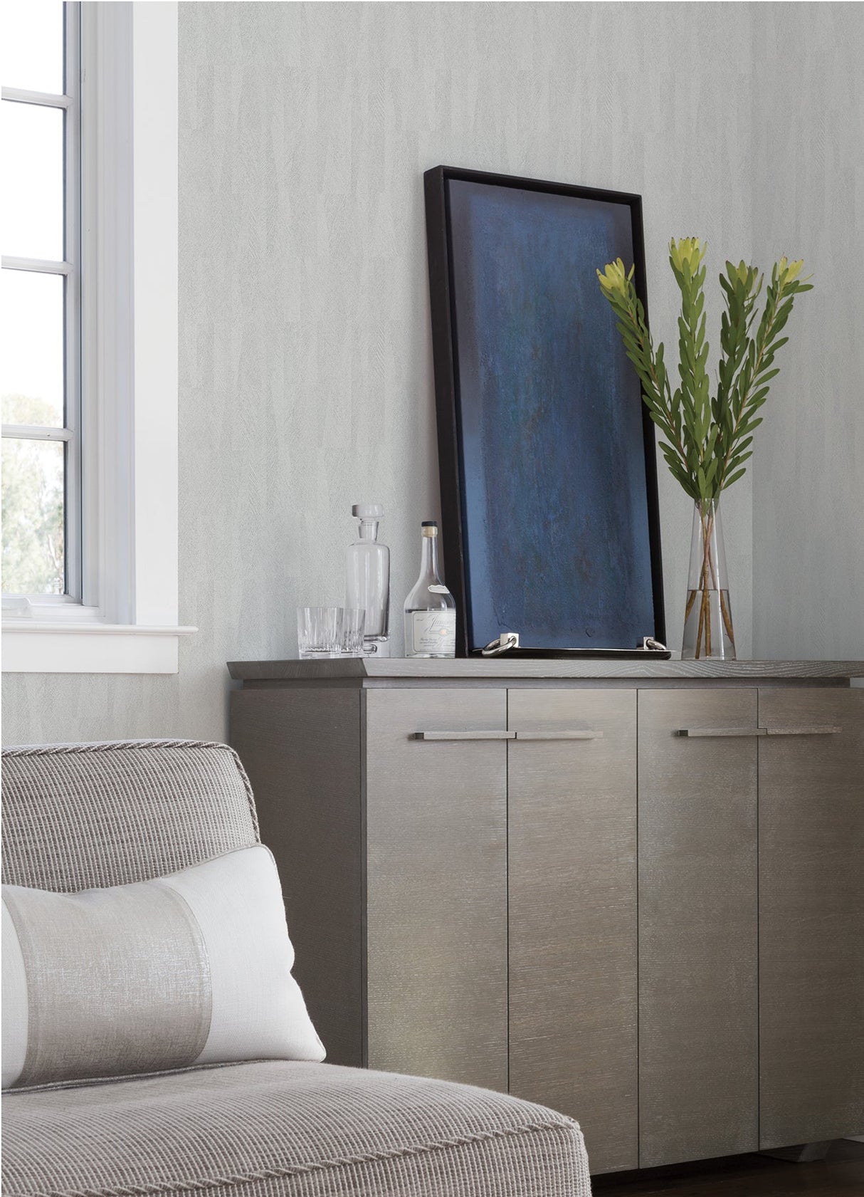 Advantage 4041-418910 Sutton Silver Textured Geometric Wallpaper