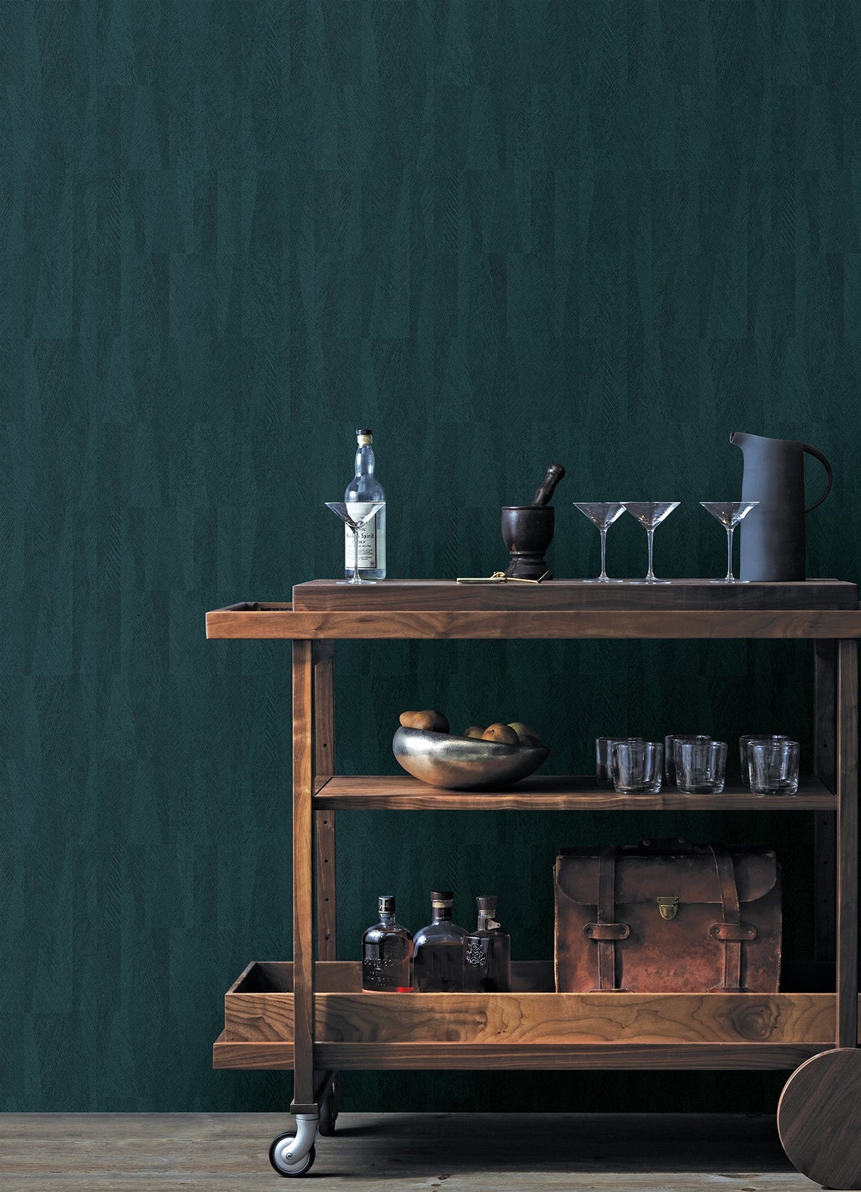 Advantage 4041-418934 Sutton Teal Textured Geometric Wallpaper