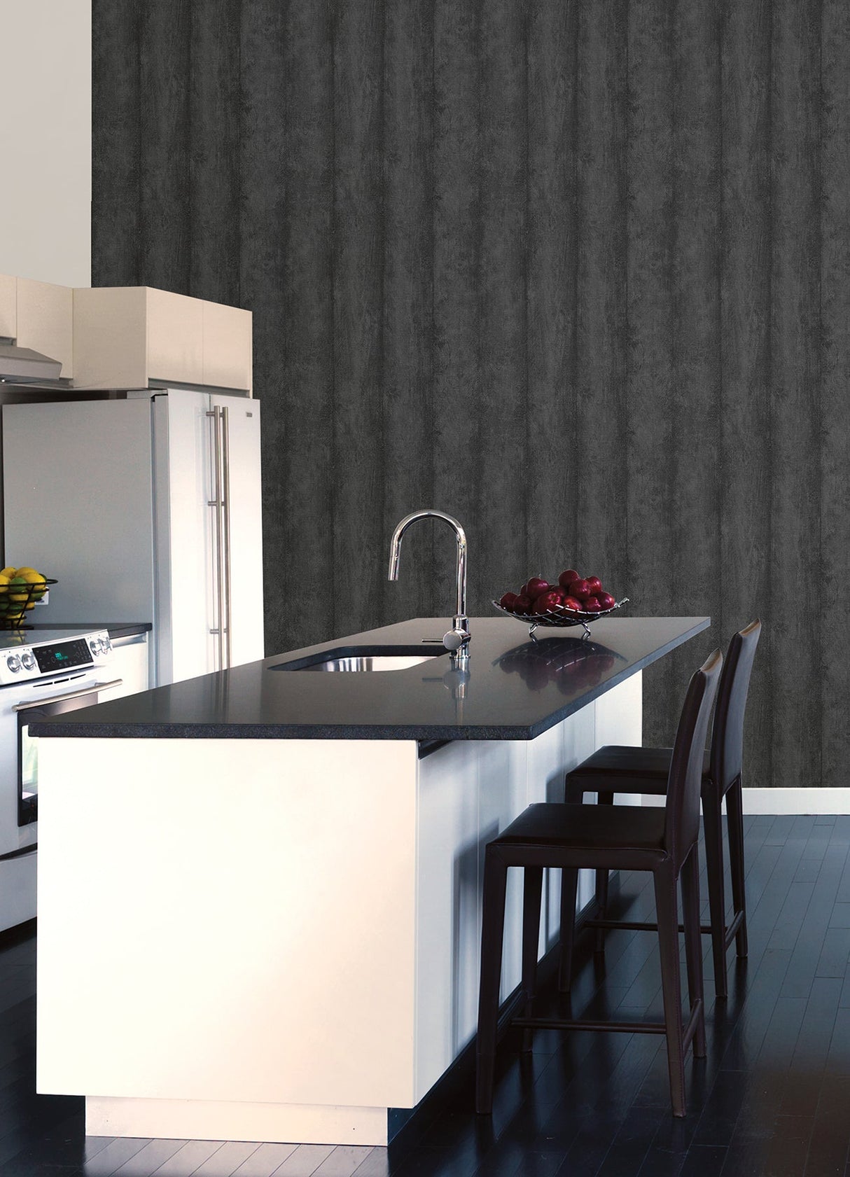 Advantage 4041-429442 Flint Charcoal Wood Wallpaper