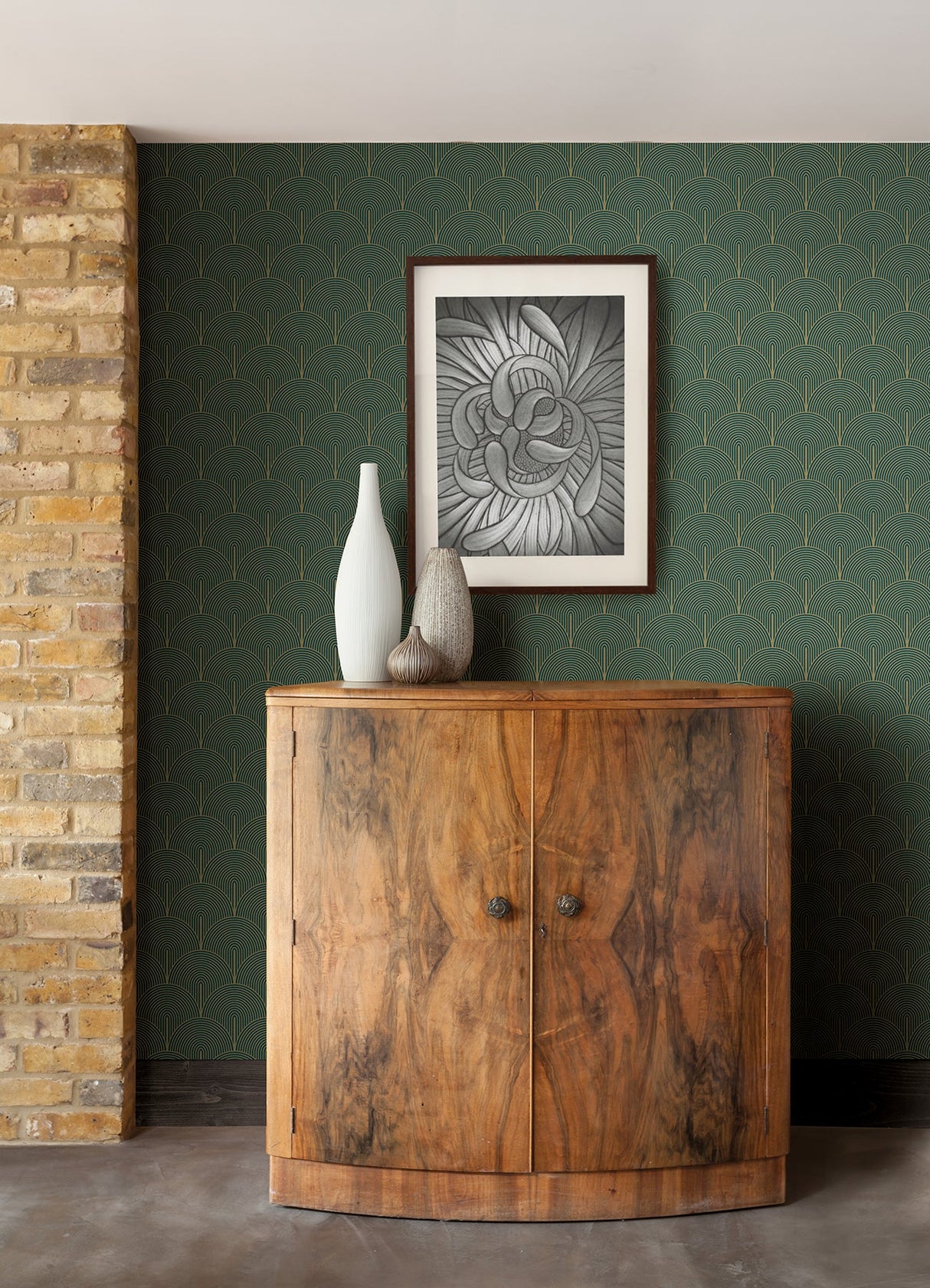 Advantage 4041-552447 Oxxon Teal Deco Arches Wallpaper