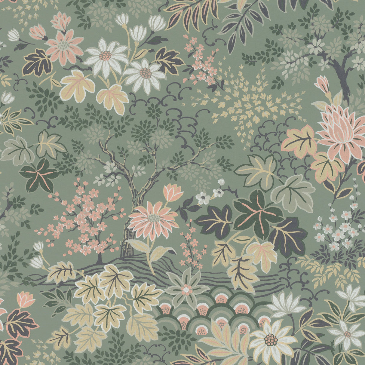 Advantage 4041-553321 Vesper Moss Forest Floral Wallpaper