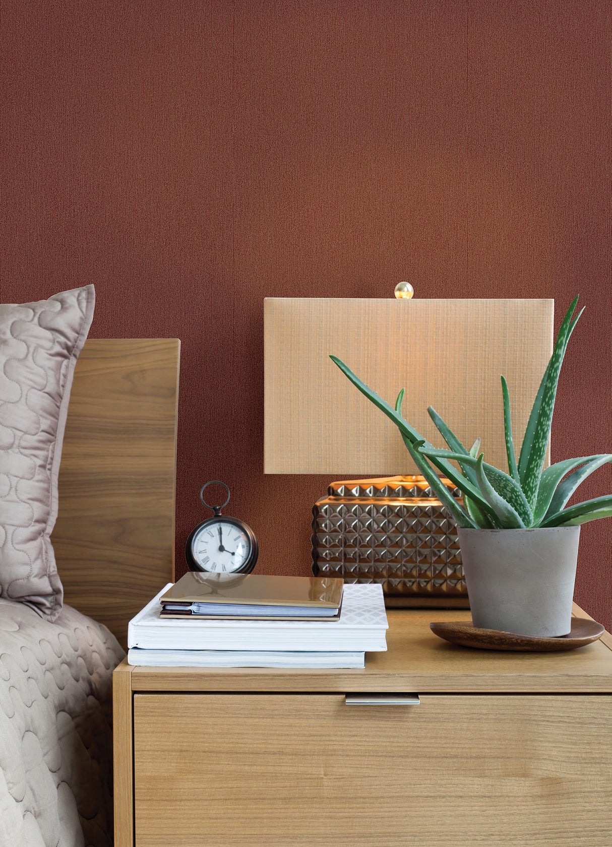 Advantage 4041-72410 Melvin Red Stria Wallpaper