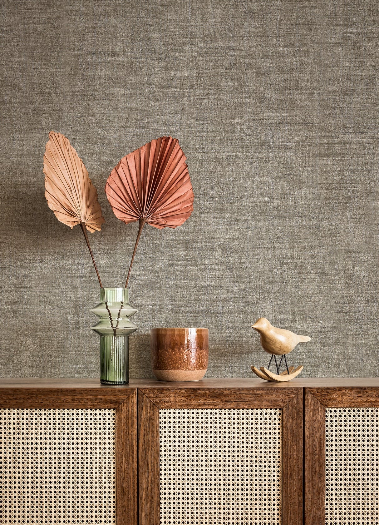 Advantage 4044-32261-6 Yurimi Taupe Distressed Wallpaper