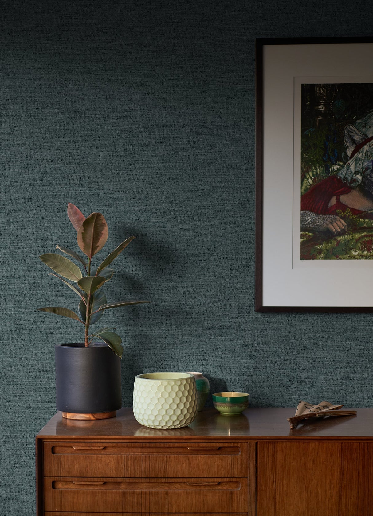 Advantage 4044-37178-3 Estefan Teal Distressed Texture Wallpaper