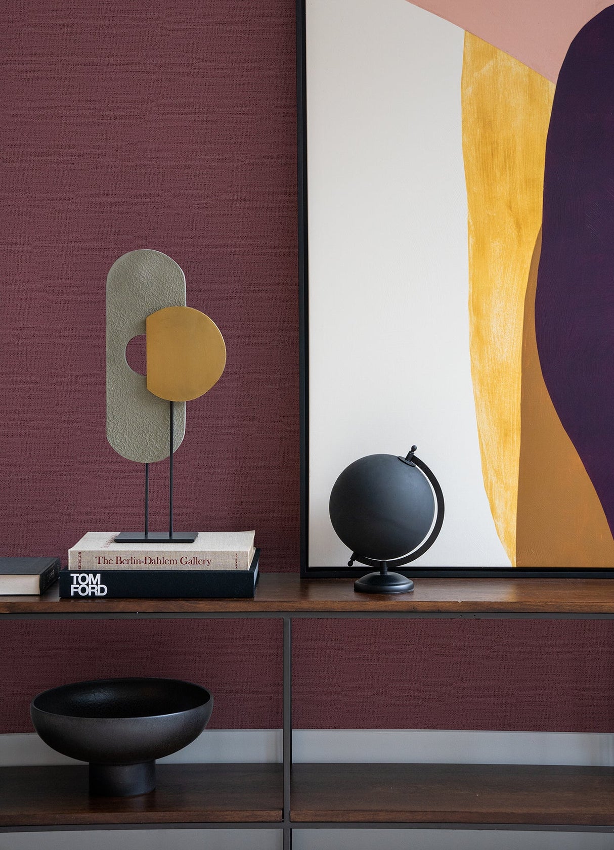 Advantage 4044-37178-6 Estefan Maroon Distressed Texture Wallpaper