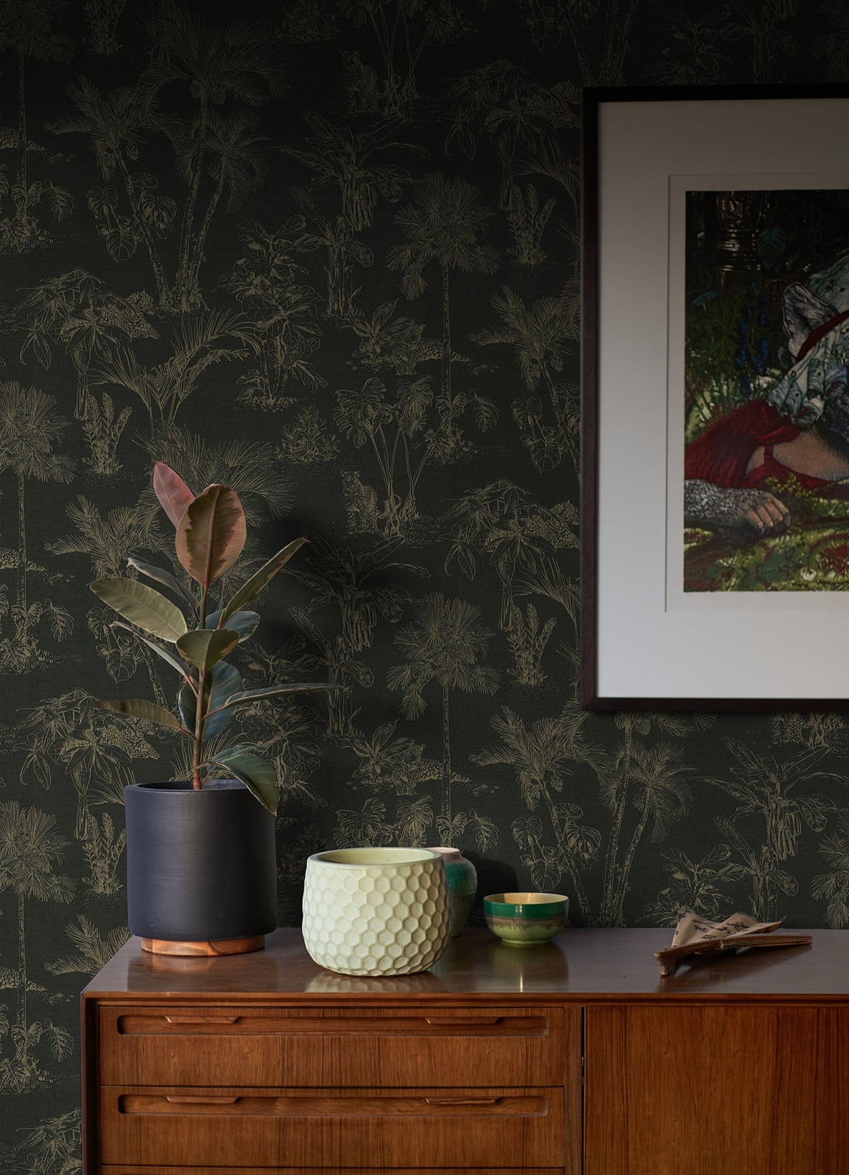 Advantage 4044-38021-5 Zapata Gold Tropical Jungle Wallpaper